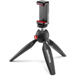MINI TRIPODE MANFROTTO NEGRO CON ABRAZADERA UNIVERSAL PARA SMARTPHONE