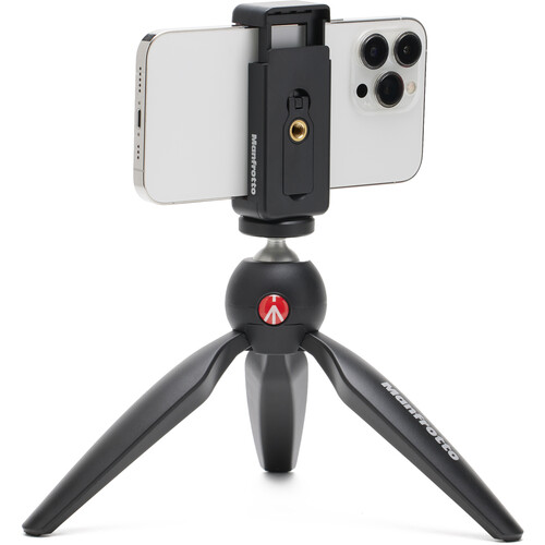 MINI TRIPODE MANFROTTO NEGRO CON ABRAZADERA UNIVERSAL PARA SMARTPHONE